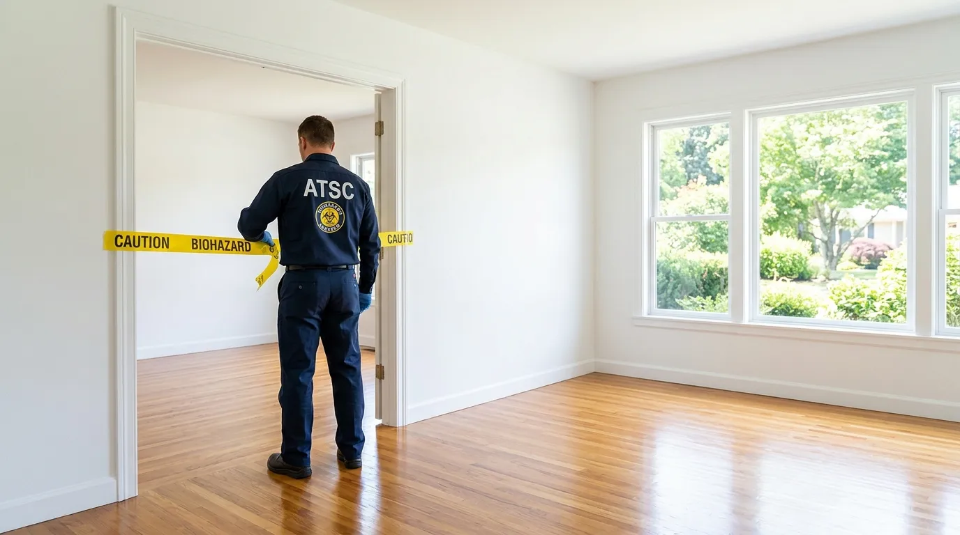 Certified biohazard cleanup crew performing Crime Scene Cleanup in Vinings